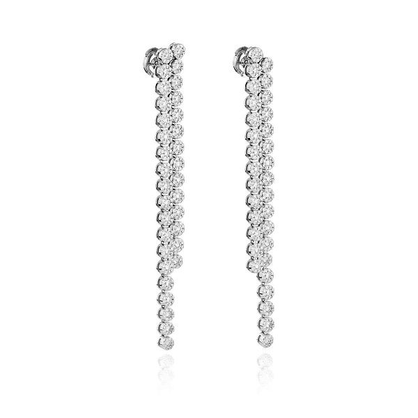 Пусеты из белого золота с бриллиантами