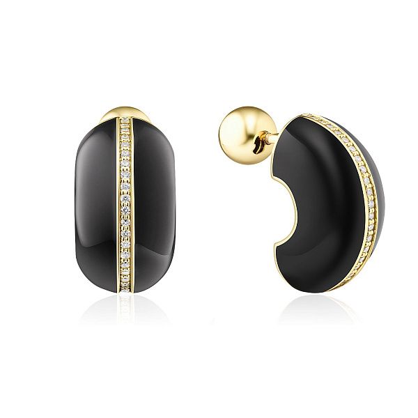 Пусеты из желтого золота с бриллиантами