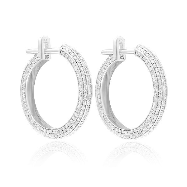 Серьги из белого золота с бриллиантами