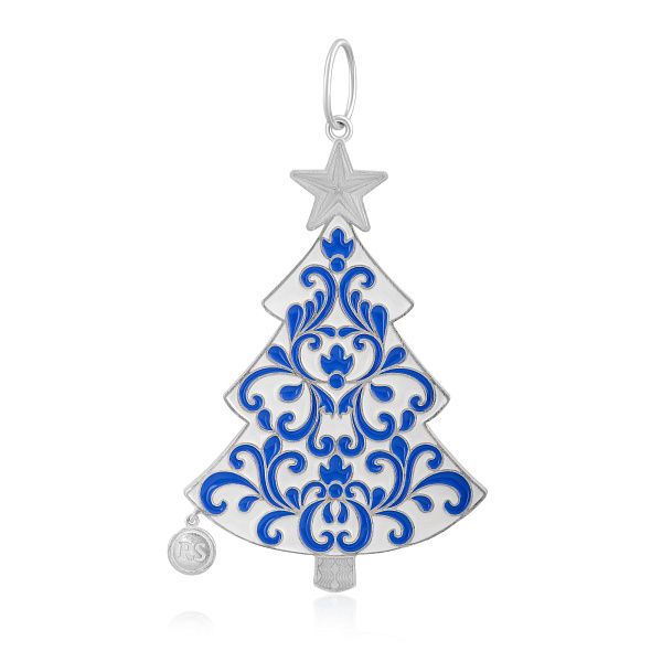 Елочная игрушка из серебра «Елочка»