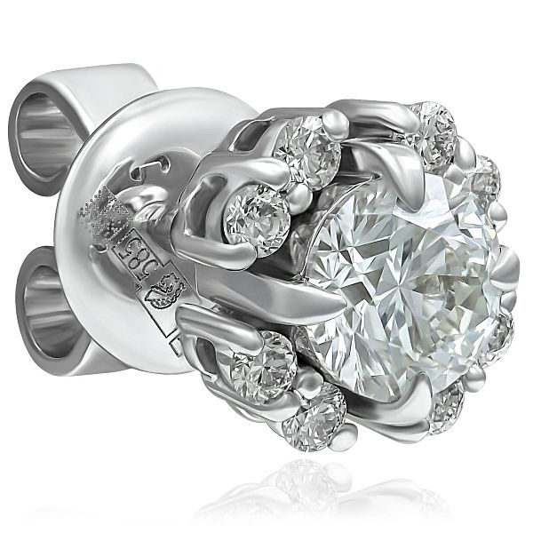 Пусеты из белого золота с бриллиантами