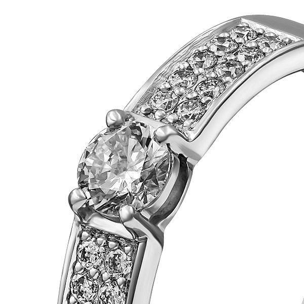 Кольцо из белого золота с бриллиантами