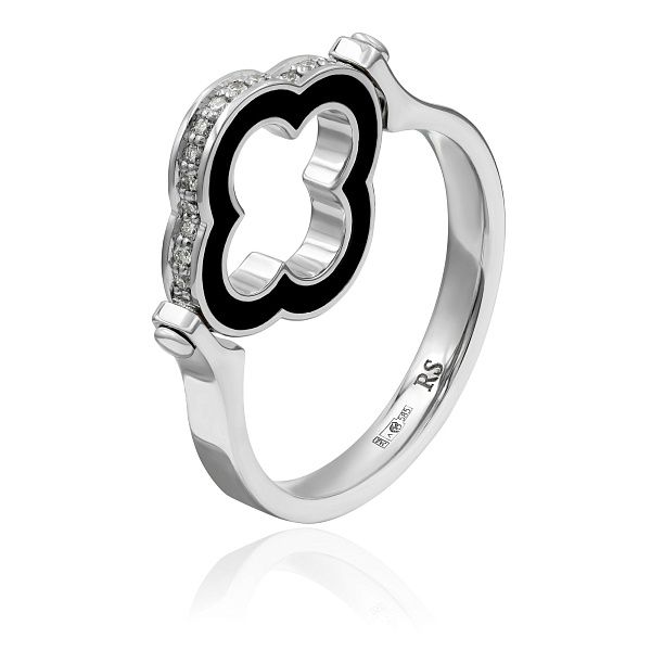 Кольцо из белого золота с бриллиантами