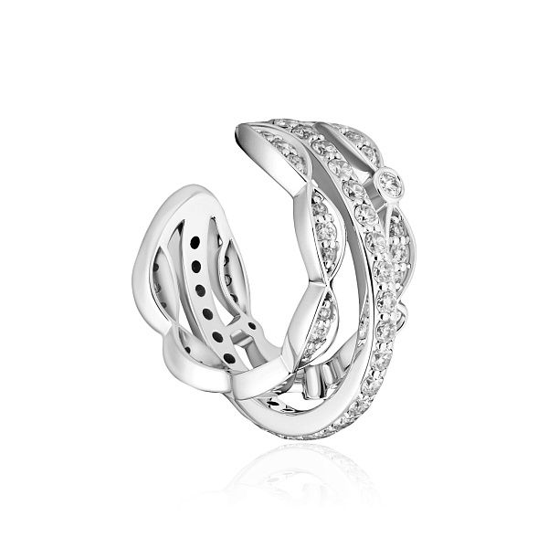 Серьга кафф из белого золота с бриллиантами