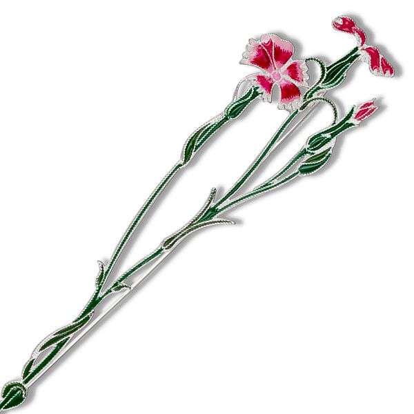 Брошь «Гвоздика полевая»