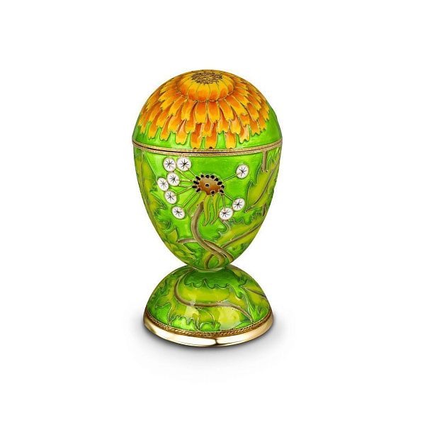 Яйцо-шкатулка «Одуванчик» из серебра