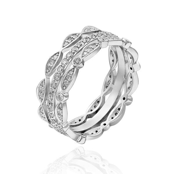 Кольцо из белого золота с бриллиантами