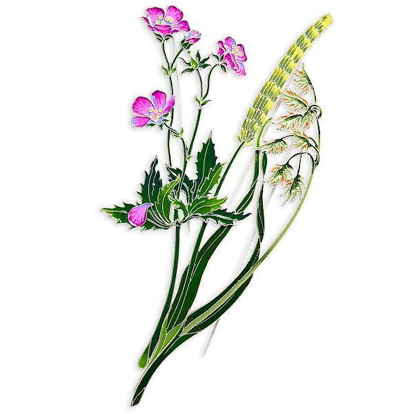 Брошь «Герань лесная»