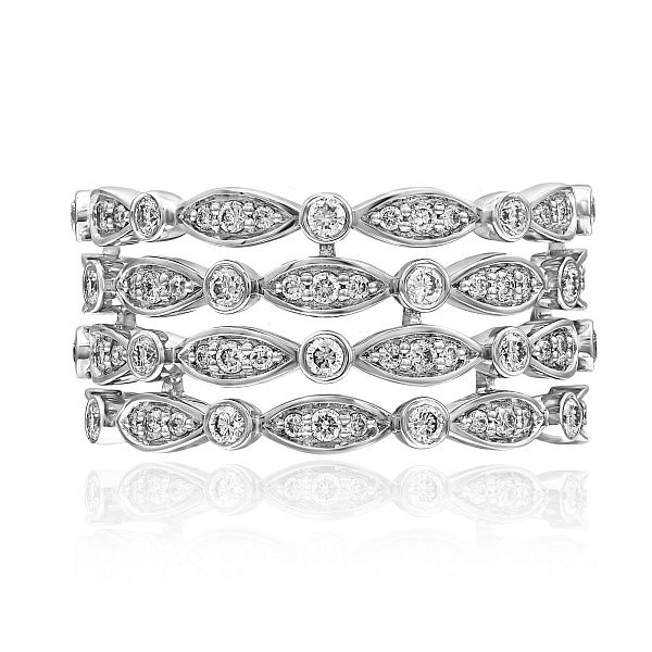 Кольцо из белого золота с бриллиантами