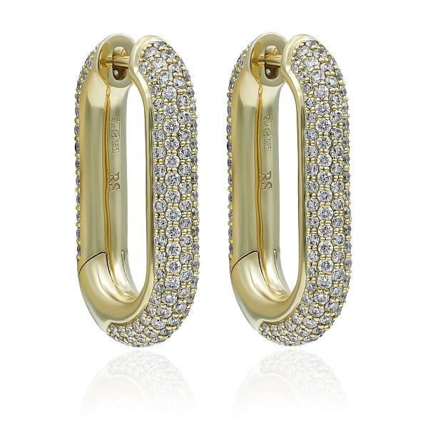 Серьги из желтого золота с бриллиантами
