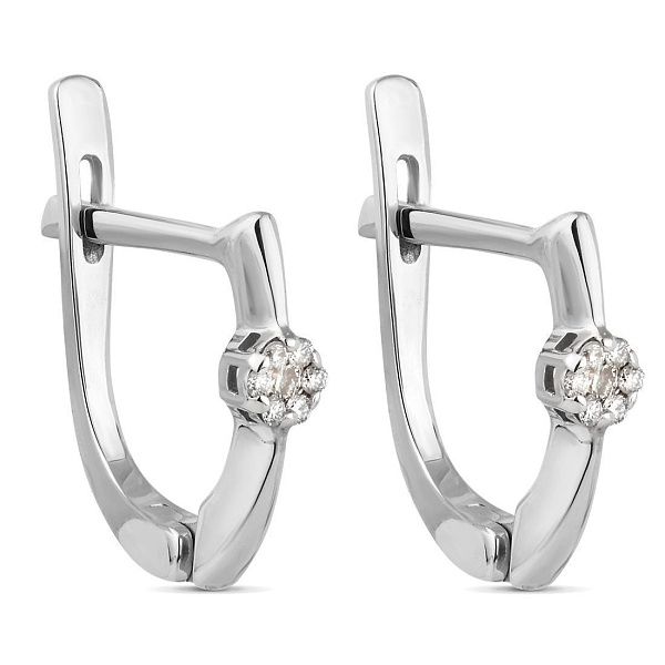 Серьги из белого золота с бриллиантами