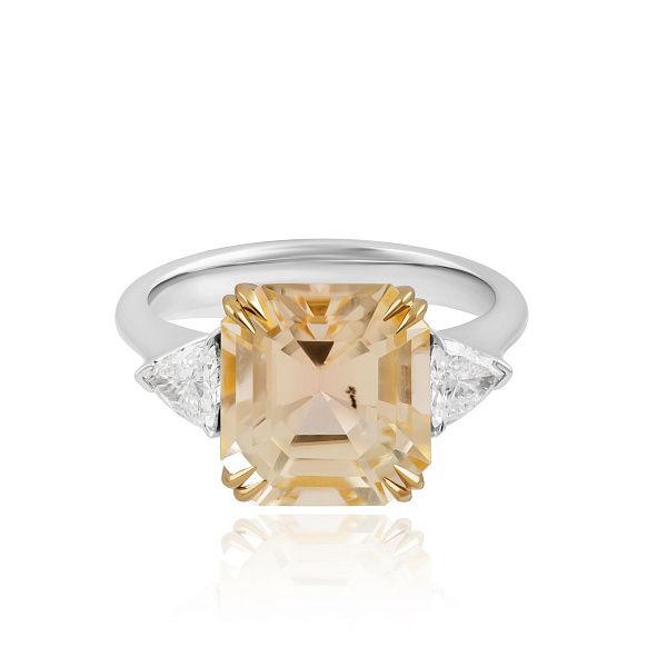 Кольцо из белого золота с бриллиантами и турмалином 5.34 ct