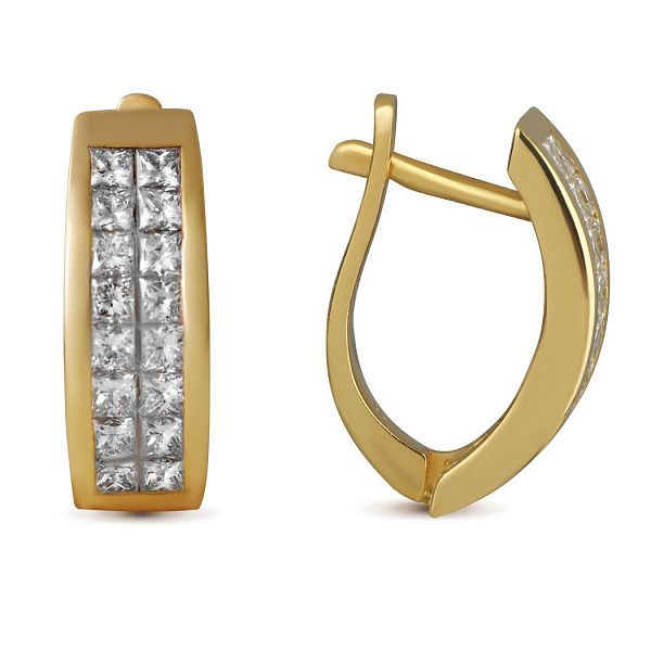 Серьги из желтого золота с бриллиантами