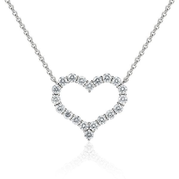 Колье «Сердце» из белого золота с бриллиантами