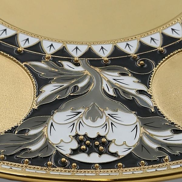 Поднос «Пион» из серебра 