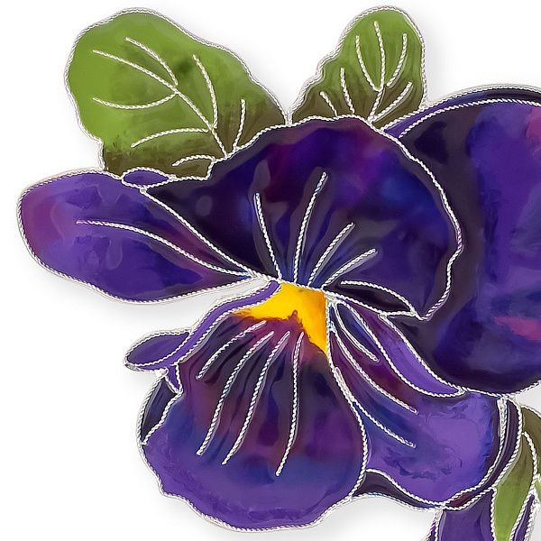 Брошь «Анютины глазки»