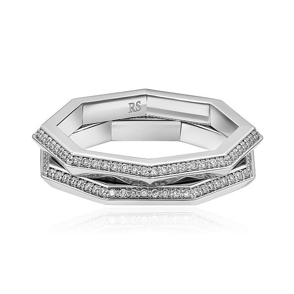 Кольцо из белого золота с бриллиантами