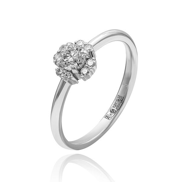 Кольцо из белого золота с бриллиантами