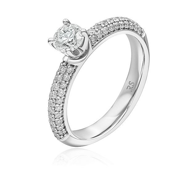 Кольцо из белого золота с бриллиантами