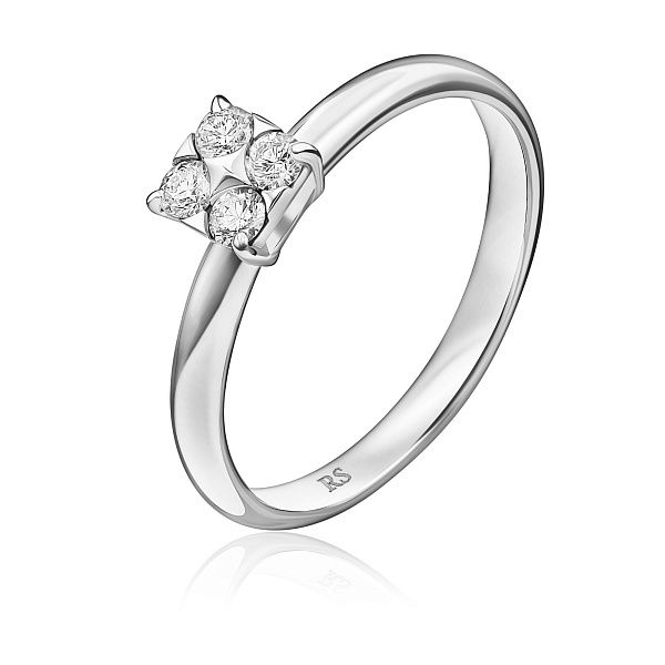 Кольцо из белого золота с бриллиантами