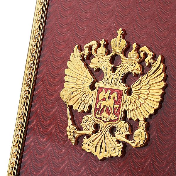 Плакетка с гербом России с деревом