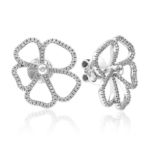 Пусеты из белого золота с бриллиантами