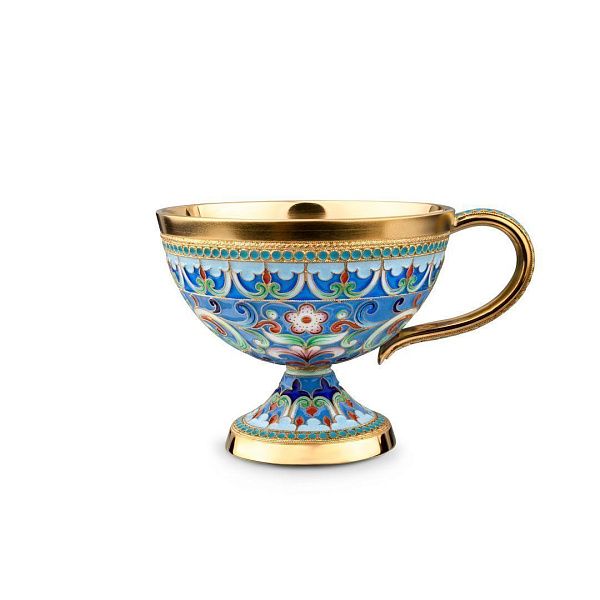 Чашка «Русские мотивы» из серебра 