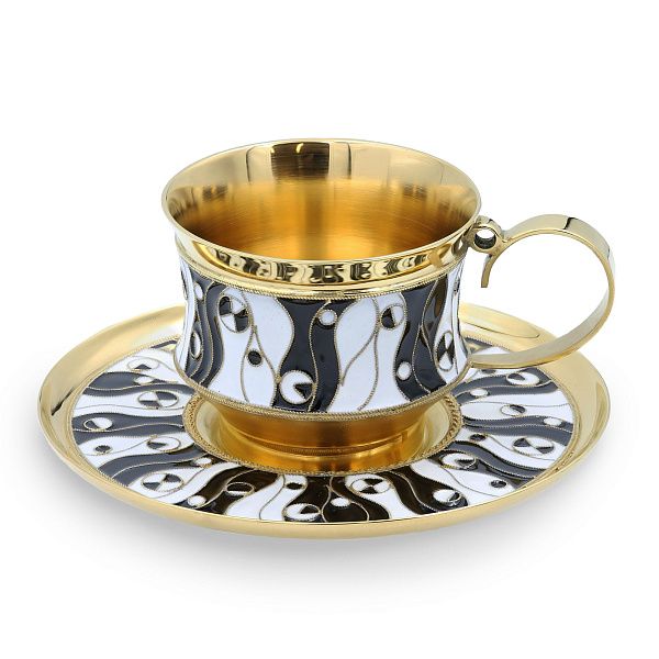 Чашка «Водоросли» из серебра