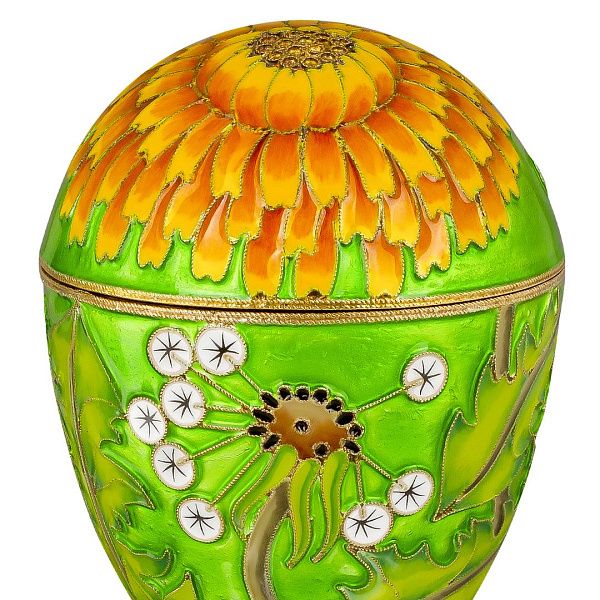 Яйцо-шкатулка «Одуванчик» из серебра