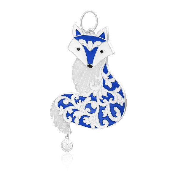 Елочная игрушка «Лисичка» из серебра 