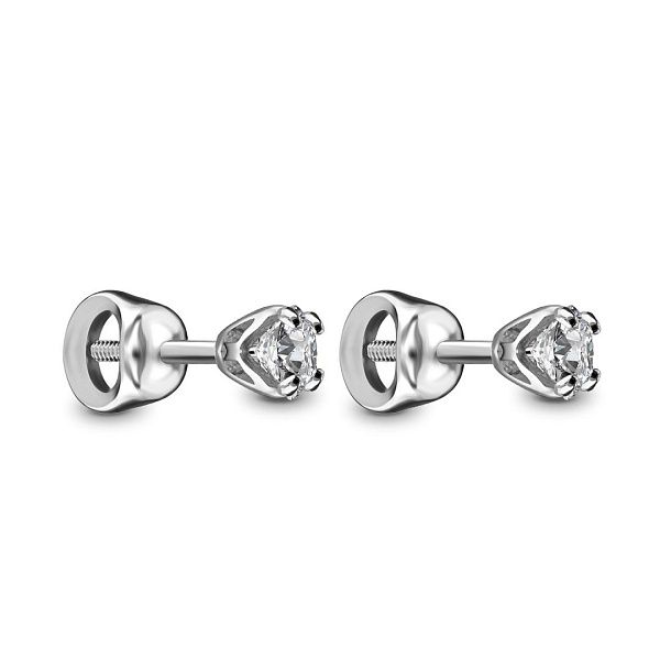 Пусеты из белого золота с бриллиантами