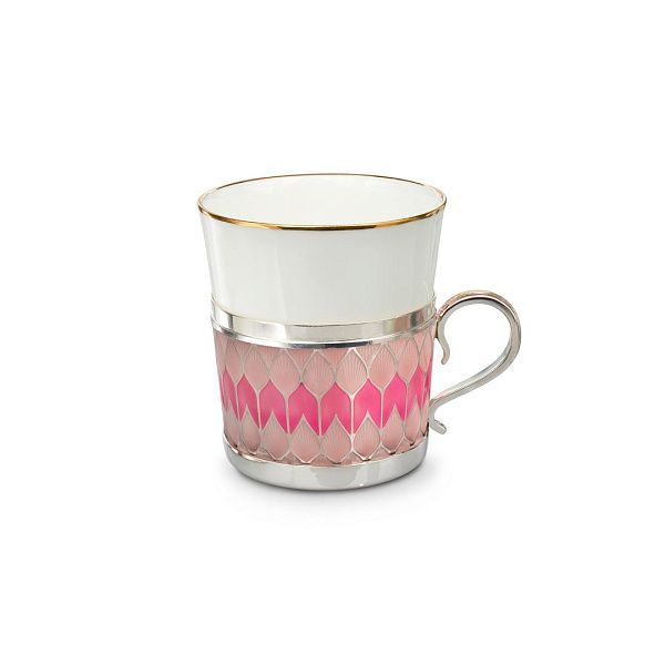 Набор кофейный из серебра с фианитом