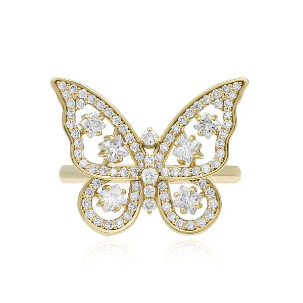 Кольцо из желтого золота с бриллиантами