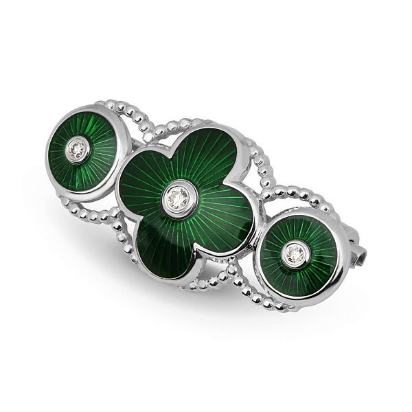 Брошь из белого золота с бриллиантами