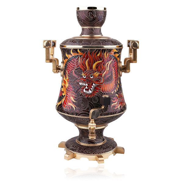 Самовар из набора для крепких напитков «DRAGON» из серебра на 4 литра