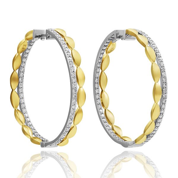 Серьги из желтого золота с бриллиантами