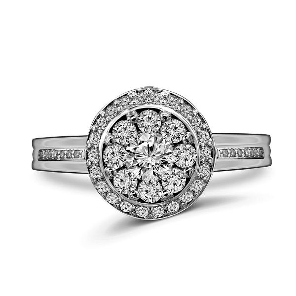 Кольцо из белого золота с бриллиантами