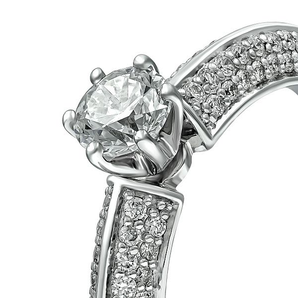 Кольцо из белого золота с бриллиантами