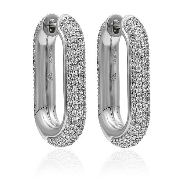 Серьги из белого золота с бриллиантами