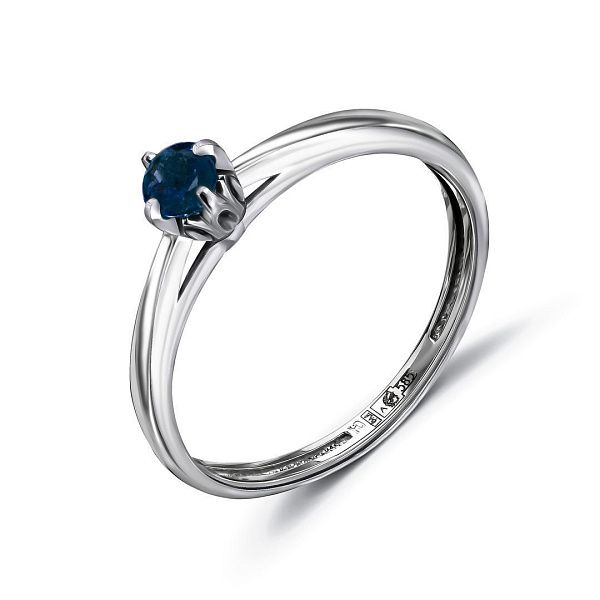 Кольцо из белого золота с сапфиром