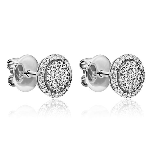 Пусеты из белого золота с бриллиантами