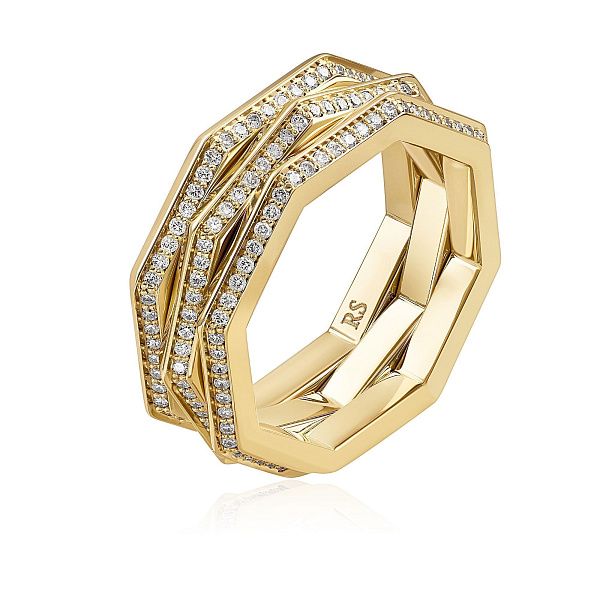 Кольцо из желтого золота с бриллиантами