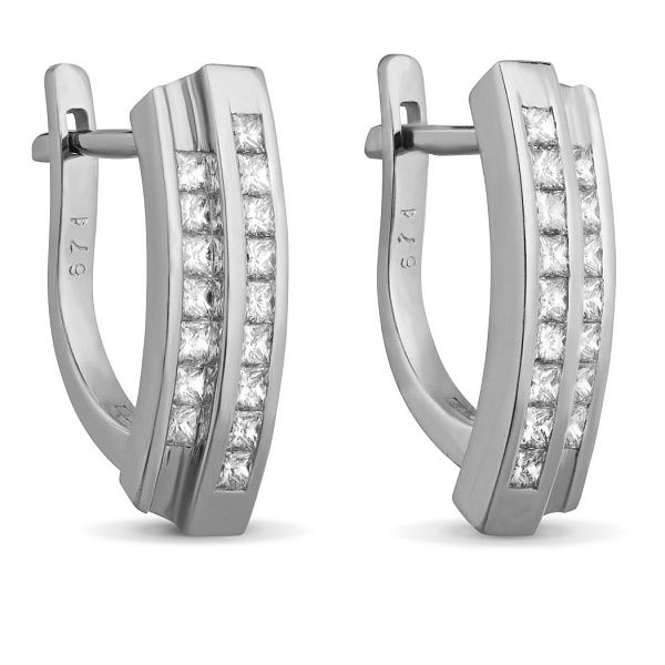 Серьги из белого золота с бриллиантами