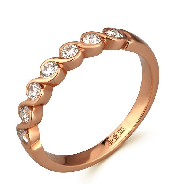 Кольцо из красного золота с бриллиантами