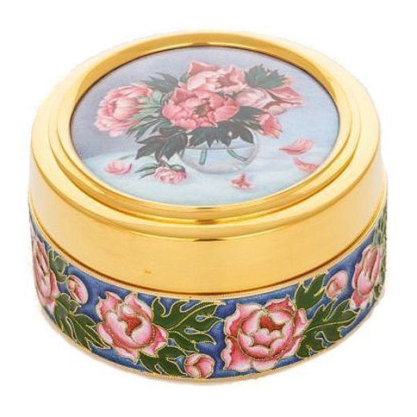 Шкатулка «Пионы» из серебра