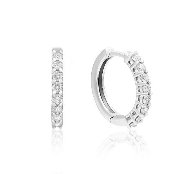 Серьги из белого золота с бриллиантами