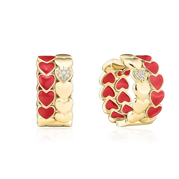 Серьги из желтого золота с бриллиантами