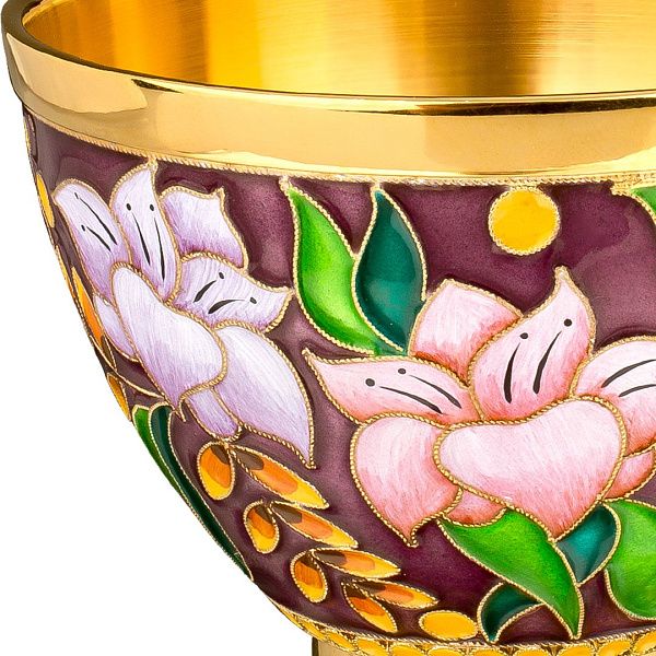 Чашка «Лилии» из серебра 