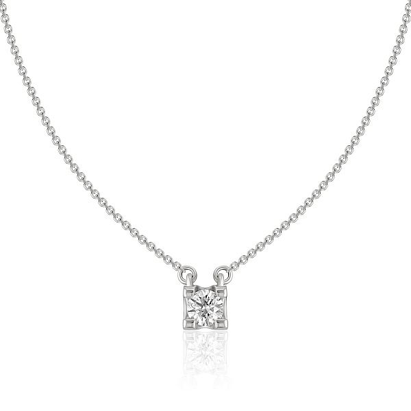 Колье из белого золота с бриллиантом