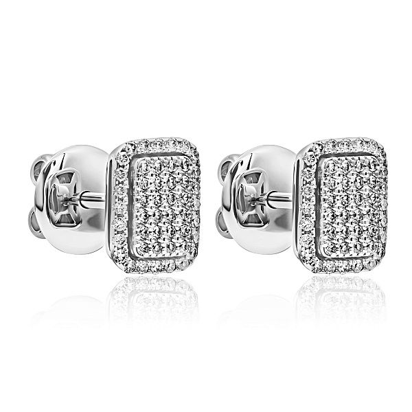 Пусеты из белого золота с бриллиантами